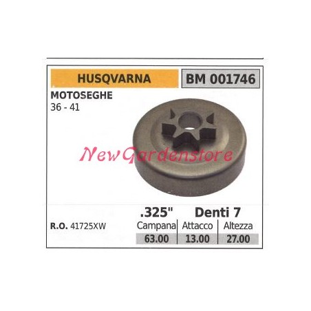 HUSQVARNA chainsaw engine sprocket 36 41 .325' teeth 7 001746 | Newgardenstore.eu