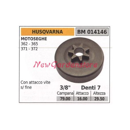 Pignon de moteur de tronçonneuse HUSQVARNA 362 365 371 372 3/8' dents 7 014146 | Newgardenstore.eu