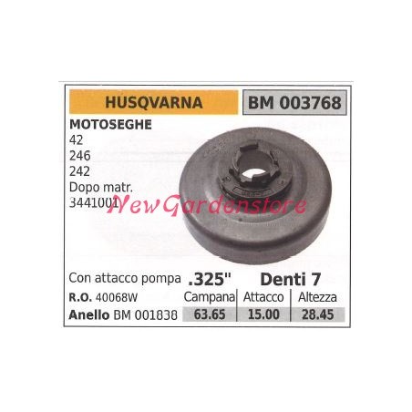 Piñón motor motosierra HUSQVARNA 42 246 242 003768 | Newgardenstore.eu