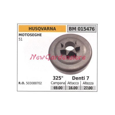 Pignon pour moteur de tronçonneuse HUSQVARNA 51 015476 | Newgardenstore.eu