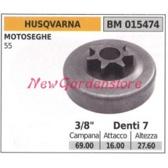 Piñón motor motosierra HUSQVARNA 55 3/8 dientes 7 015474 | Newgardenstore.eu