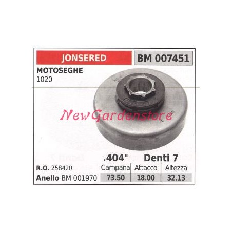 Piñón JONSERED para motor de motosierra 1020 .404' dientes 7 007451 | Newgardenstore.eu