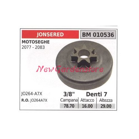 JONSERED chainsaw engine sprocket 2077 2083 3/8' teeth 7 010536 | Newgardenstore.eu