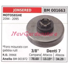 JONSERED Kettensägenmotor Ritzel 2094 2095 3/8' Zähne 7 001663 | Newgardenstore.eu