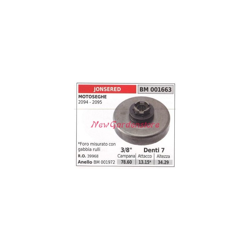 Pignon de moteur de tronçonneuse JONSERED 2094 2095 3/8' dents 7 001663