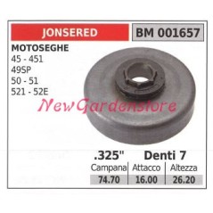 JONSERED Kettensägenmotor Kettenrad 45 451 49SP 50 51 521 52E .325' Zähne 7 001657 | Newgardenstore.eu