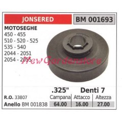 JONSERED Kettensägen-Motorritzel 450 455 510 525 535 .325' Zähne 7 001693 | Newgardenstore.eu