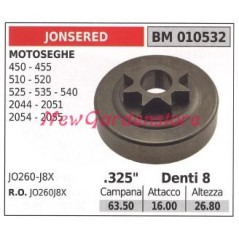 Piñón motor motosierra JONSERED 450 455 510 525 535 .325' dientes 8 010532