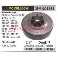 Piñón MC CULLOCH motor motosierra 10.10 2.10 PM 10.10 CP55 3/8' dientes 7 001863 | Newgardenstore.eu