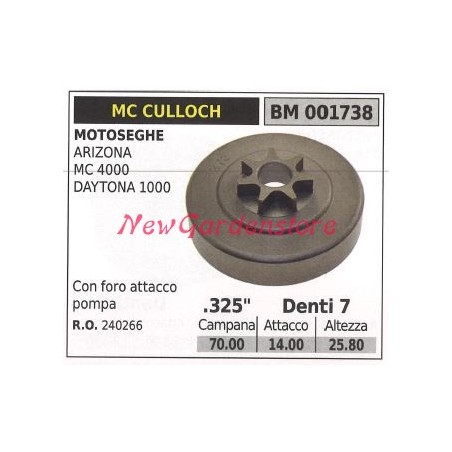 Pignone MC CULLOCH motore motosega ARIZONA MC 4000 .325' denti 7 001738 | Newgardenstore.eu