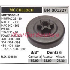 Sprocket MC CULLOCH chainsaw engine minimac 25 30 mac 110 113 3/8' teeth 6 001327 | Newgardenstore.eu