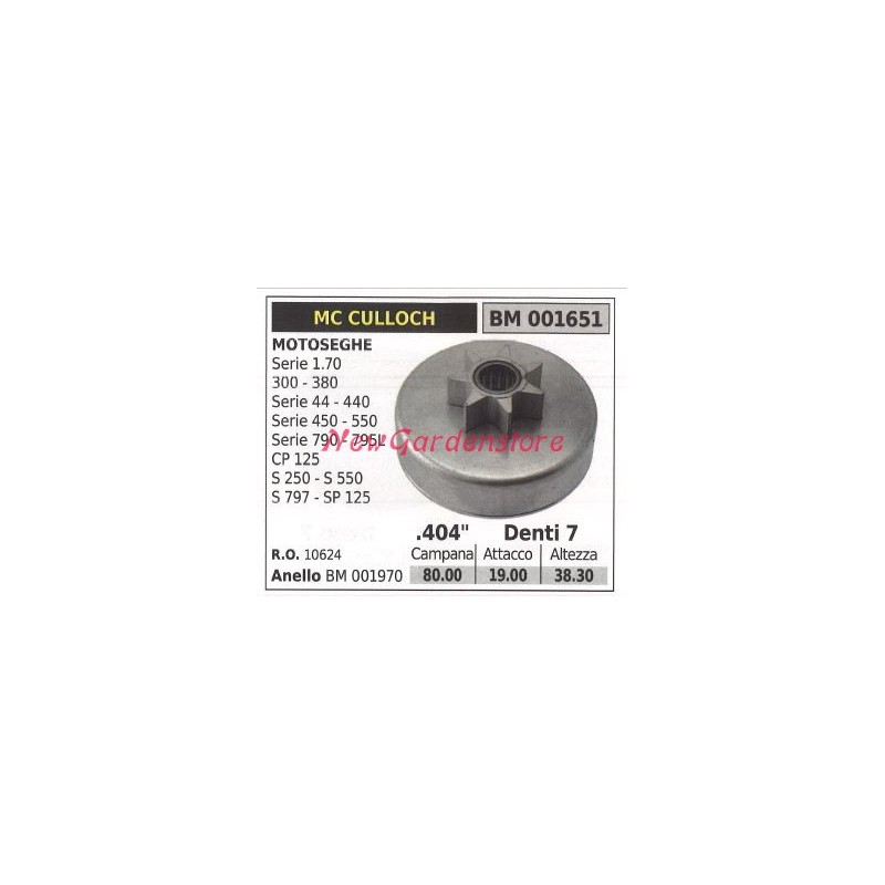 Ritzel MC CULLOCH Kettensägemotor SERIE 1.70 300 380 .404' Zähne 7 001651