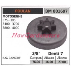 Piñón motor motosierra POULAN 375 395 3400 3700 4000 3/8' dientes 7 001697 | Newgardenstore.eu