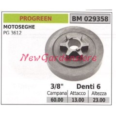 Pignon de moteur de tronçonneuse PROGREEN PG 3612 3/8' dents 6 029358 | Newgardenstore.eu