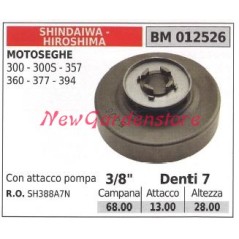 Pignon SHINDAIWA moteur tronçonneuse 300 300S 357 360 377 394 3/8' dents 7 012526