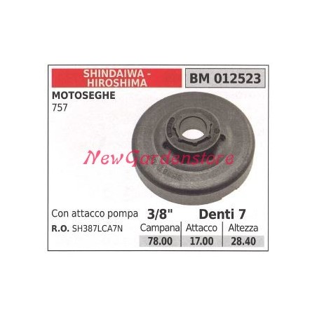 Piñón motor motosierra SHINDAIWA 757 3/8' dientes 7 012523 | Newgardenstore.eu