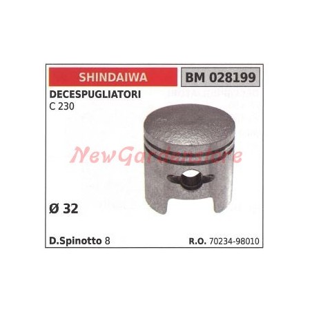 Piston SHINDAIWA avec segments pour débroussailleuse C230 028199 | Newgardenstore.eu