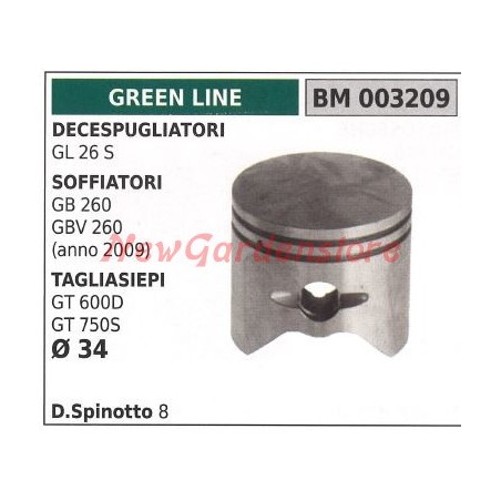 Piston de débroussailleuse GL 26S taille-haie souffleur Ø 39mm GREENLINE 003209 | Newgardenstore.eu