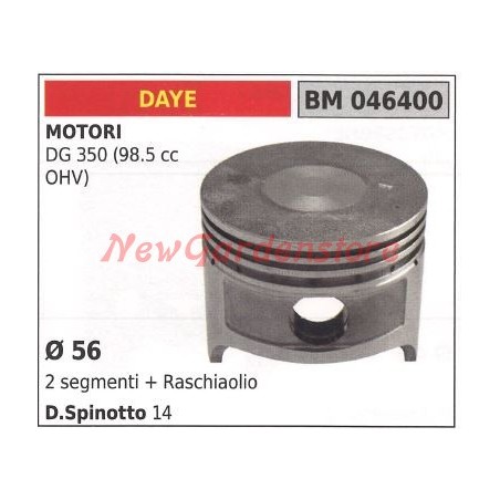 Piston moteur tondeuse DG 350 CM 90 Ø 56mm DAYE 046400 | Newgardenstore.eu