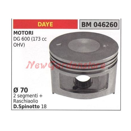 Piston moteur tondeuse DG 600 Ø 70mm DAYE 046260 | Newgardenstore.eu