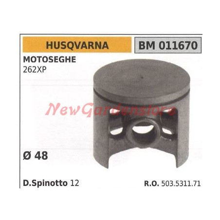 Chainsaw piston 262 XP Ø 48mm HUSQVARNA 011670 | Newgardenstore.eu