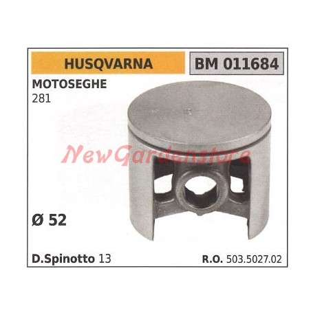 Chainsaw piston 281 Ø 52mm HUSQVARNA 011684 | Newgardenstore.eu