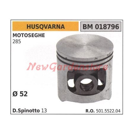 Chainsaw piston 285 Ø 52mm HUSQVARNA 018796 | Newgardenstore.eu