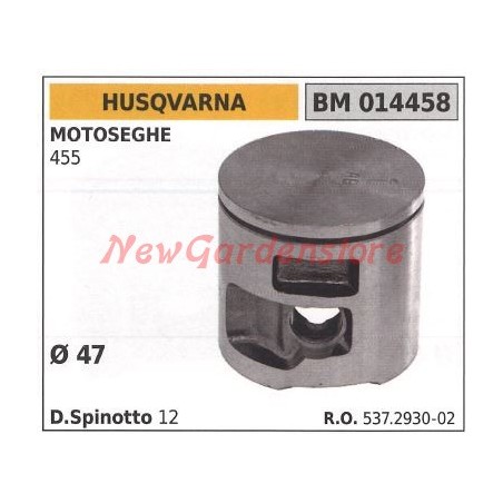 Chainsaw piston 455 Ø 47mm HUSQVARNA 014458 | Newgardenstore.eu