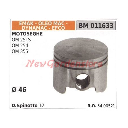 OLEOMAC chainsaw piston OM 251S OM 254 OM 355 Ø 46 EMAK 011633 | Newgardenstore.eu