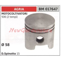 Piston pour motocultivateur 506 2 temps Ø  58mm AGRIA 017647