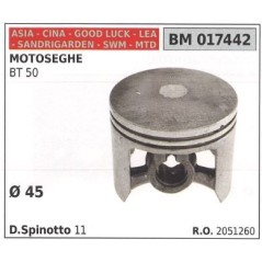 Pistón de motosierra BT 50 Ø  45 mm ASIA 017442