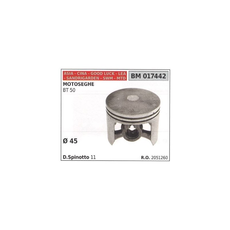 Pistón de motosierra BT 50 Ø  45 mm ASIA 017442