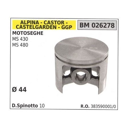 Piston pour tronçonneuse MS 430 MS 480 Ø 44 mm GGP 026278 | Newgardenstore.eu