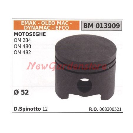 Pistón para motosierra OM 284 OM 480 OM 482 Ø  52 mm EMAK 013909