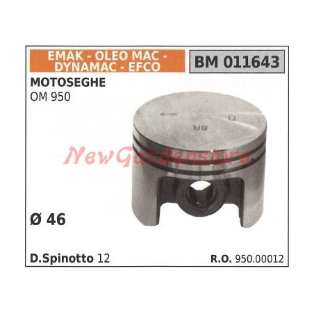 Piston pour OM 950 tronçonneuse Ø 46mm EMAK 011643 | Newgardenstore.eu