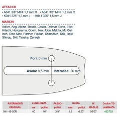 Barra de sierra de madera longitud 40 cm eslabón de cadena 56/57 452702