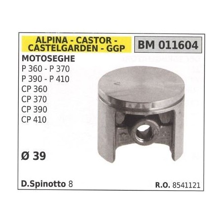 Piston pour tronçonneuse P360 P390 Ø 39 mm GGP 011604 ALPINA STIGA CASTELGARDEN | Newgardenstore.eu