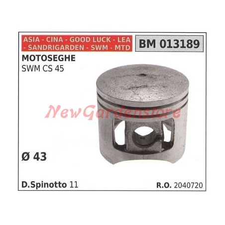 Piston pour tronçonneuse SWM CS 45 Ø 43mm CINA 013189 | Newgardenstore.eu