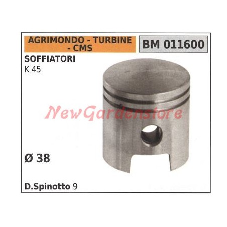 Piston for K45 blower Ø 38mm AGRIMONDO 011600 | Newgardenstore.eu