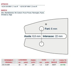 Kettensägeschiene Gartenarbeit Länge 40 cm für Kettenglied 55/56/57 451706 | Newgardenstore.eu