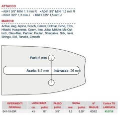 Kettensägenschiene 45 cm lang für Kettenglied 60 452758