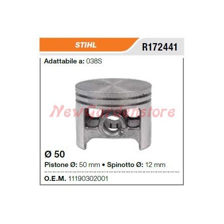 Pistone segmenti spinotto STIHL motosega 038S 172441 | Newgardenstore.eu