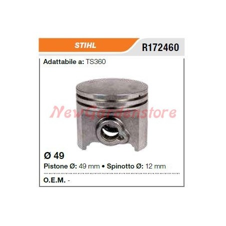 Pistone segmenti spinotto STIHL troncatore TS360 172460 | Newgardenstore.eu