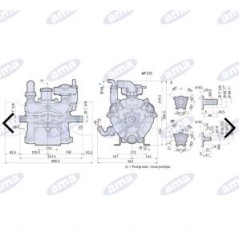 AR 140BP/C pump with external plastic-coated ducts 3 diaphragms 88932