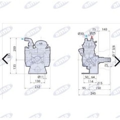 AR 70BP C 2 diaphragm aluminium pump with external ports 34173