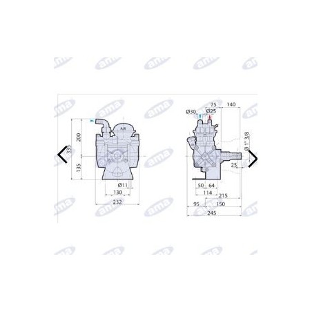 Pompa AR 70BP C 2 membrane in alluminio con condotti esterni 34173