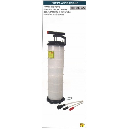 Manual suction pump for oil extraction with suction hose extensions | Newgardenstore.eu