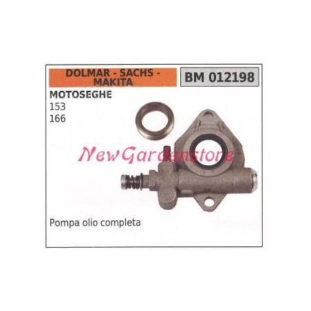 Bomba de aceite para motor de motosierra DOLMAR 153 166 012198 | Newgardenstore.eu