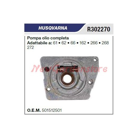 Oil pump HUSQVARNA chainsaw 61 62 66 162 266 268 272 R302270 | Newgardenstore.eu