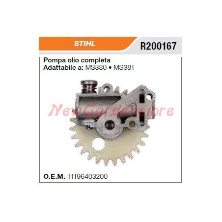 STIHL chainsaw oil pump MS380 381 R200167 | Newgardenstore.eu